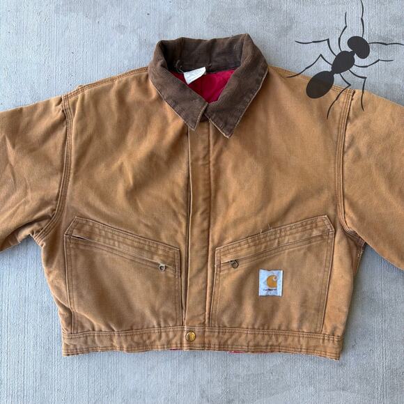 Carhartt Brown cropped Detroit style work wear jacket - Picture 3 of 8